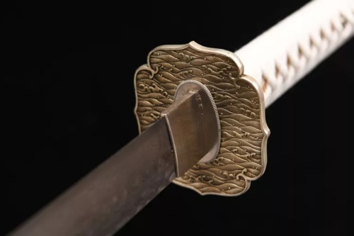 대조영도검2195  승룡무사도 백련화문강  황동에 은 상감 천연어피 천연황우각