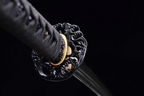 대조영도검2198  흑해랑무사도 백련화문강  용 입체조각칼집