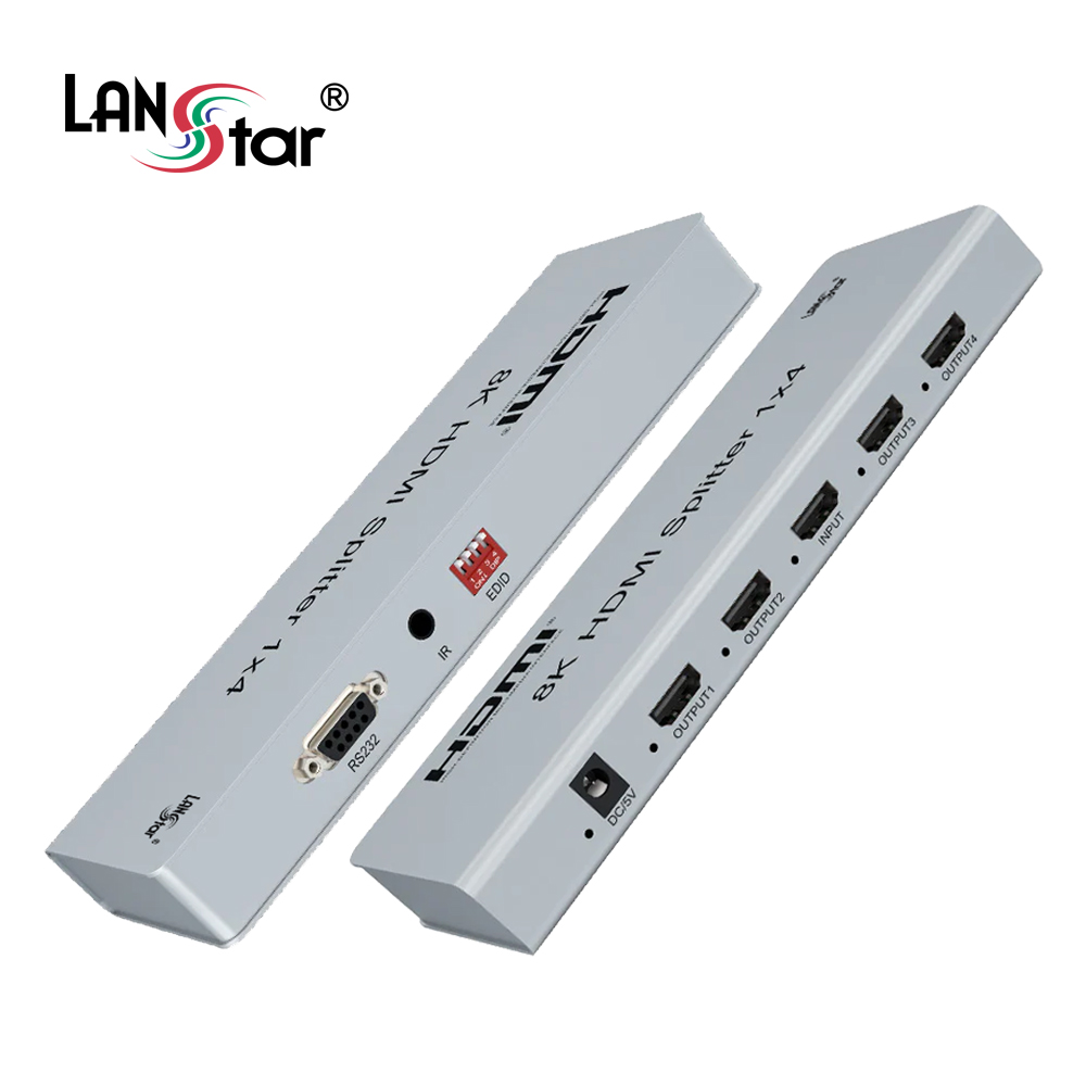 [LANstar] HDMI2.1 1:4 4포트 분배기 스플리터, 8K 60hz 4K 120hz [30944]
