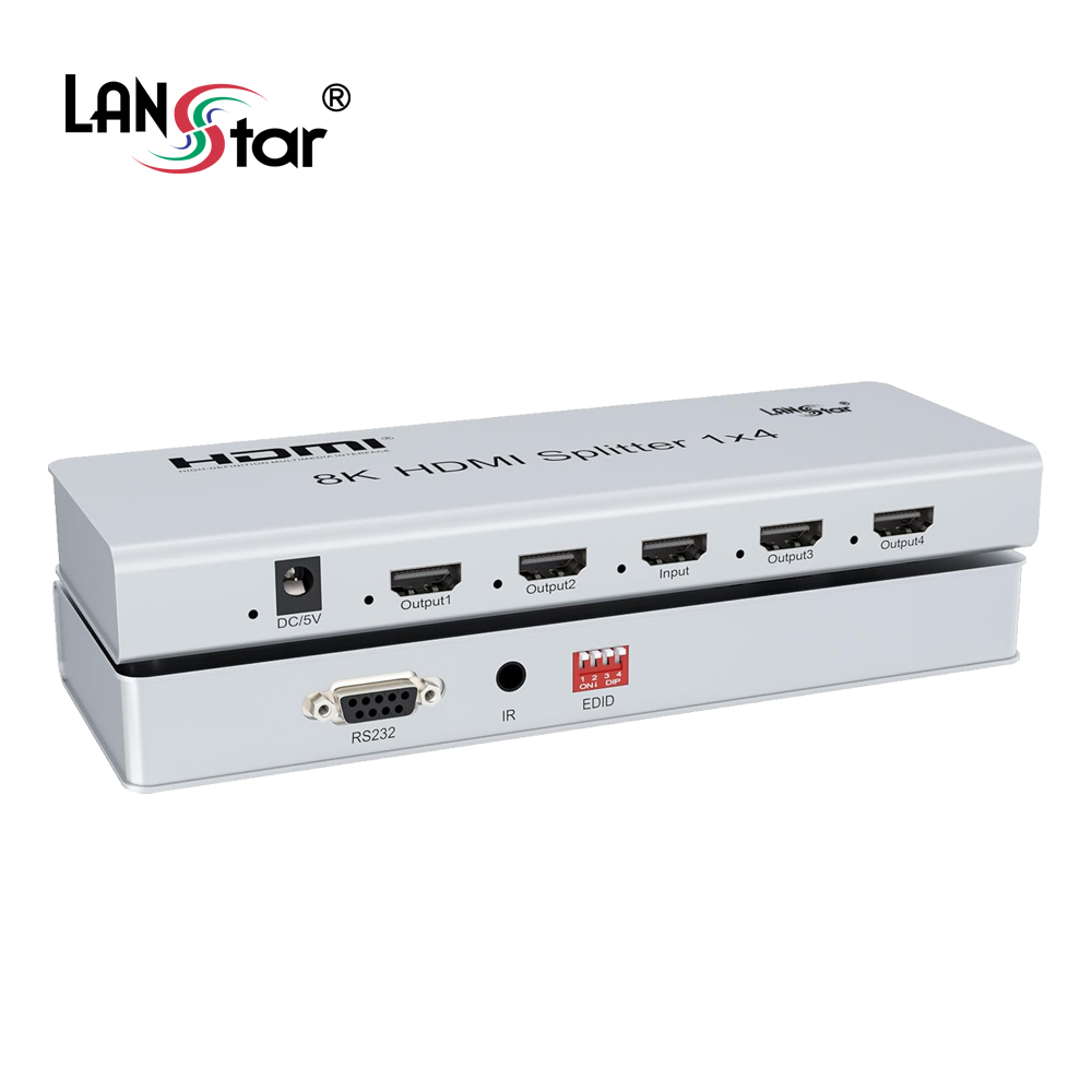 [LANstar] HDMI2.1 1:4 4포트 분배기 스플리터, 8K 60hz 4K 120hz [30944]