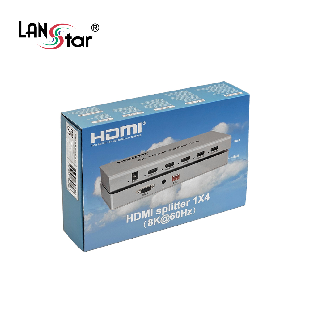 [LANstar] HDMI2.1 1:4 4포트 분배기 스플리터, 8K 60hz 4K 120hz [30944]