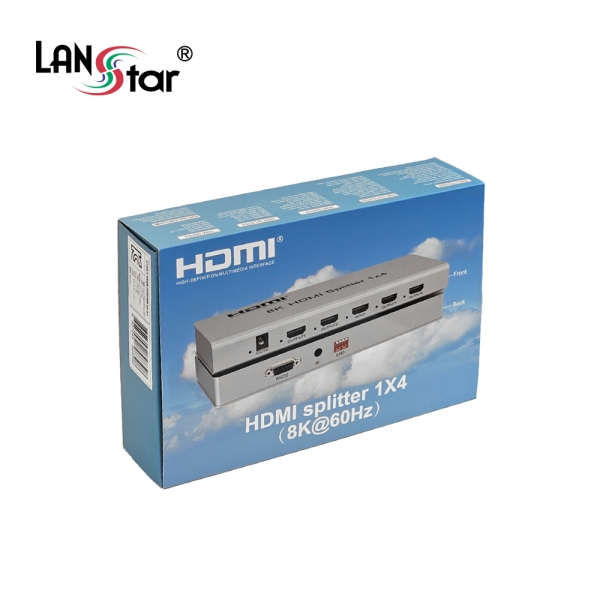 [LANstar] HDMI2.1 1:4 4포트 분배기 스플리터, 8K 60hz 4K 120hz [30944]