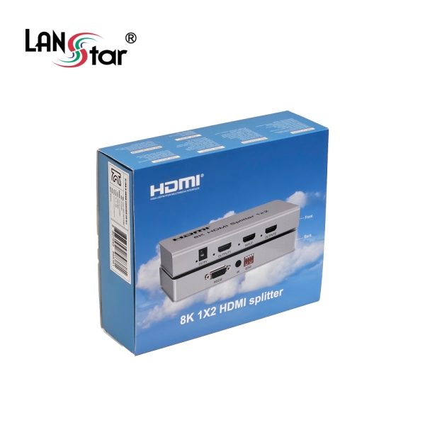 [LANstar] HDMI2.1 8K스플리터, 2포트 모니터 분배기 [30943]