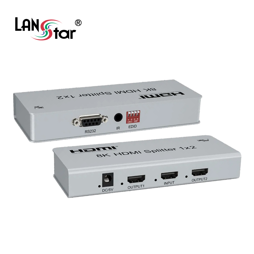 [LANstar] HDMI2.1 8K스플리터, 2포트 모니터 분배기 [30943]