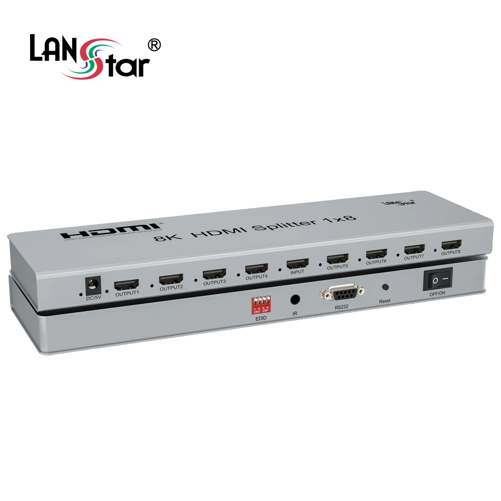 [LANstar] HDMI2.1 1:8 8포트 분배기 스플리터, 8K 60hz 4K 120hz [30945]
