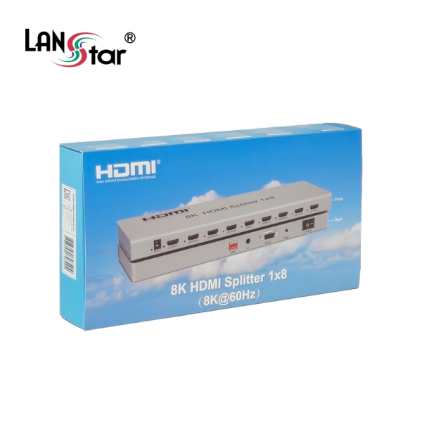 [LANstar] HDMI2.1 1:8 8포트 분배기 스플리터, 8K 60hz 4K 120hz [30945]