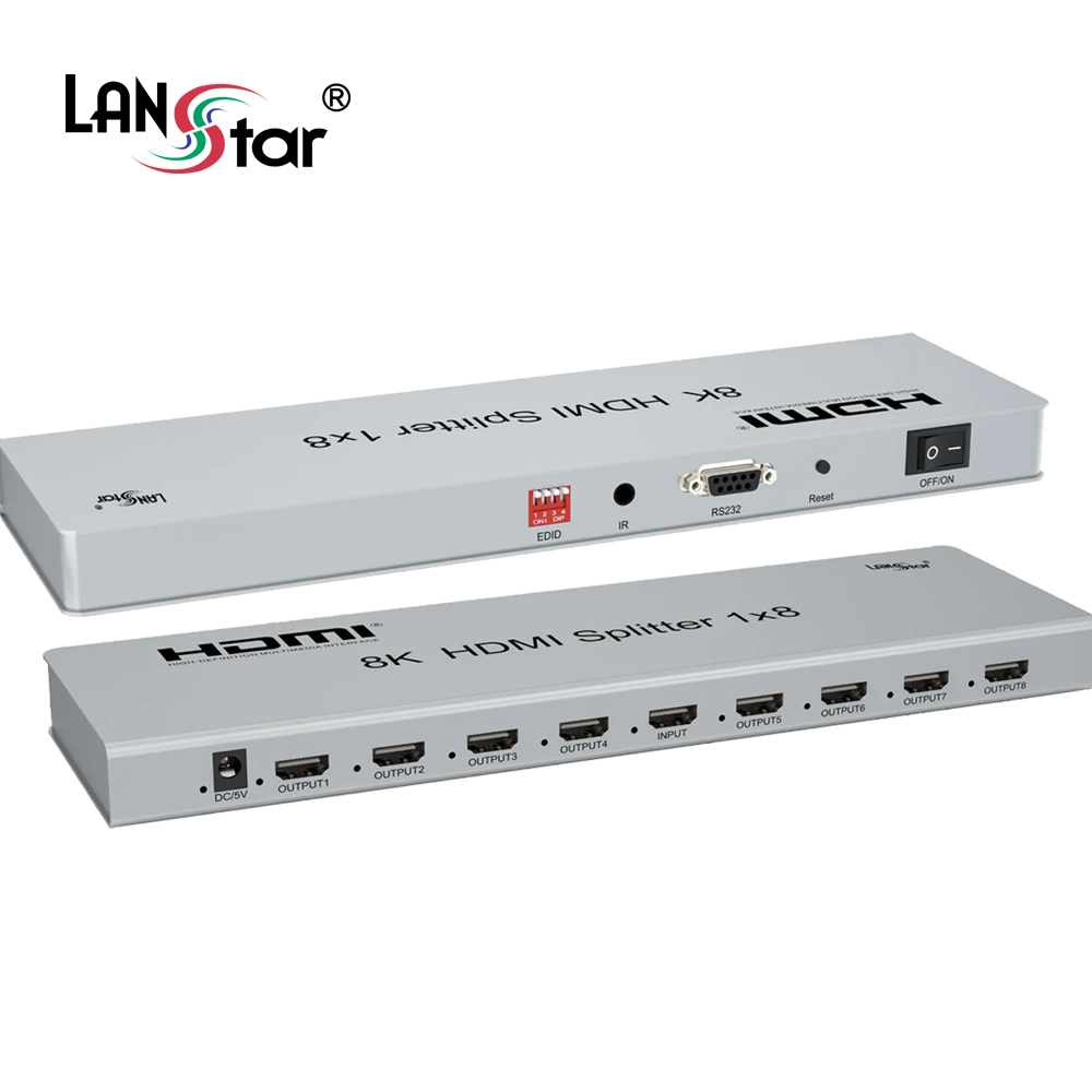[LANstar] HDMI2.1 1:8 8포트 분배기 스플리터, 8K 60hz 4K 120hz [30945]