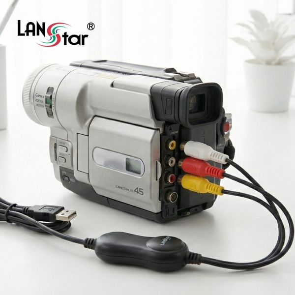 [LANstar] VHS 영상 USB 변환 컨버터, (캠코더 비디오 테이프 디지털 변환 캡처기) [30964]