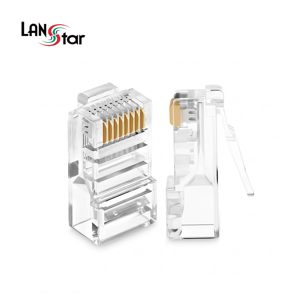 [LANstar] 딸깍핀 CAT5e RJ45 커넥터 8P8C UTP 투명 [30981] [50개]