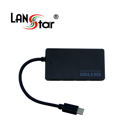 [LANstar] [USB 3.1] HUB, USB 3.1 C/M- USB3.0 4Port, Black [30181]