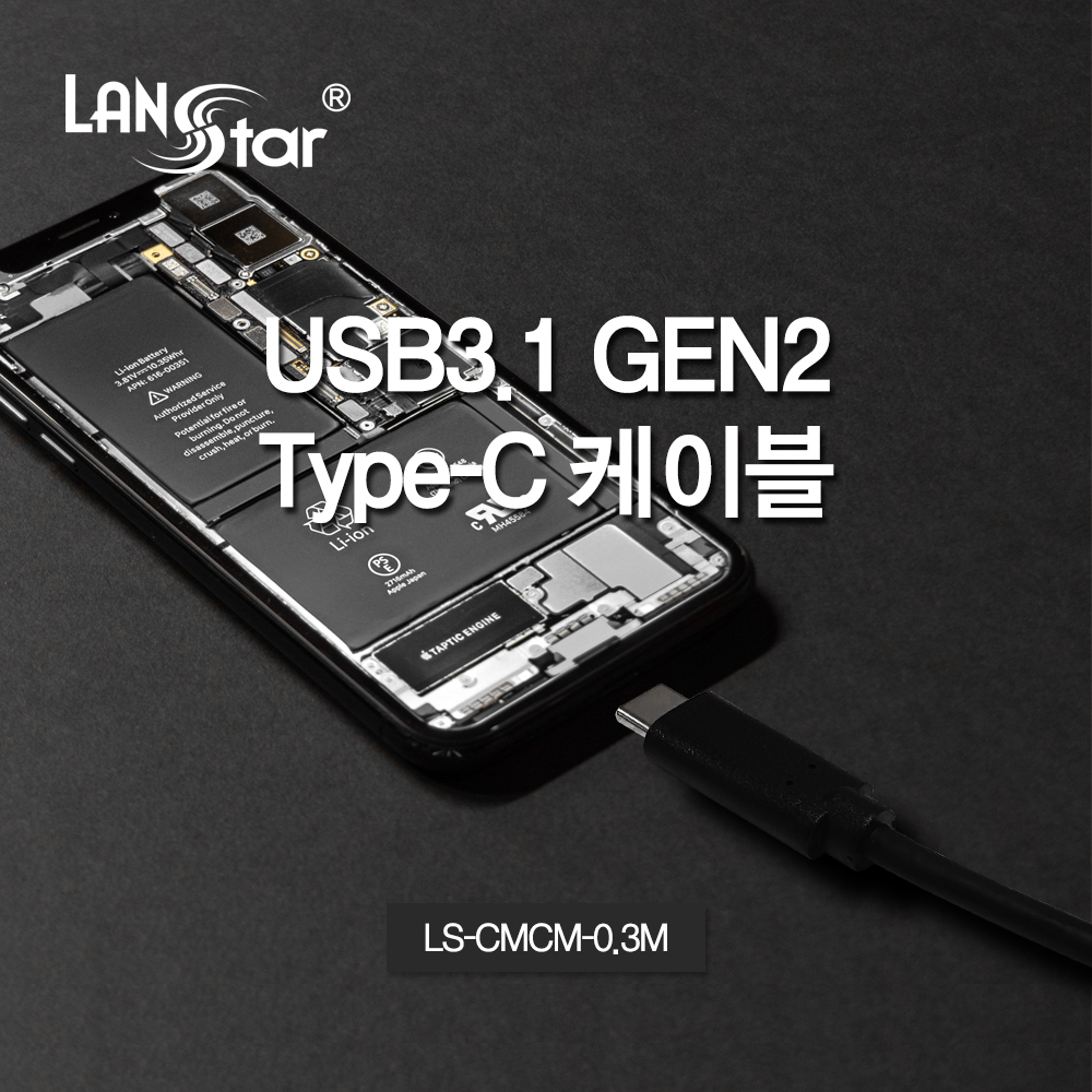 [LANstar] USB 3.1 C/M-C/M 케이블, Black [20218]