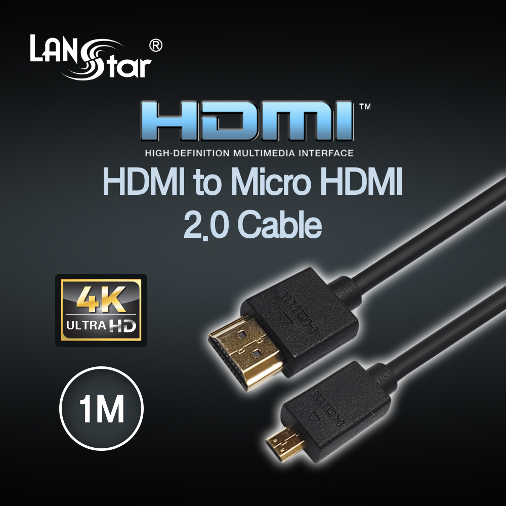 [LANstar] HDMI to Micro HDMI 2.0 케이블, 1m [20208]