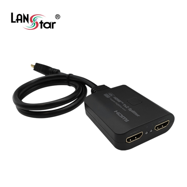 [LANstar] HDMI2.0 1:2 2포트 모니터분배기 케이블 일체형, 4K 60hz [30414]