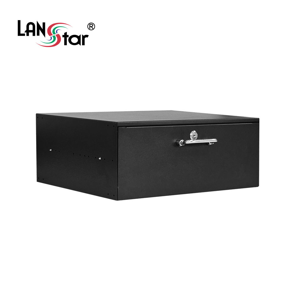 [LANstar] 허브랙 슬라이드 서랍장 블랙 4U [30410]