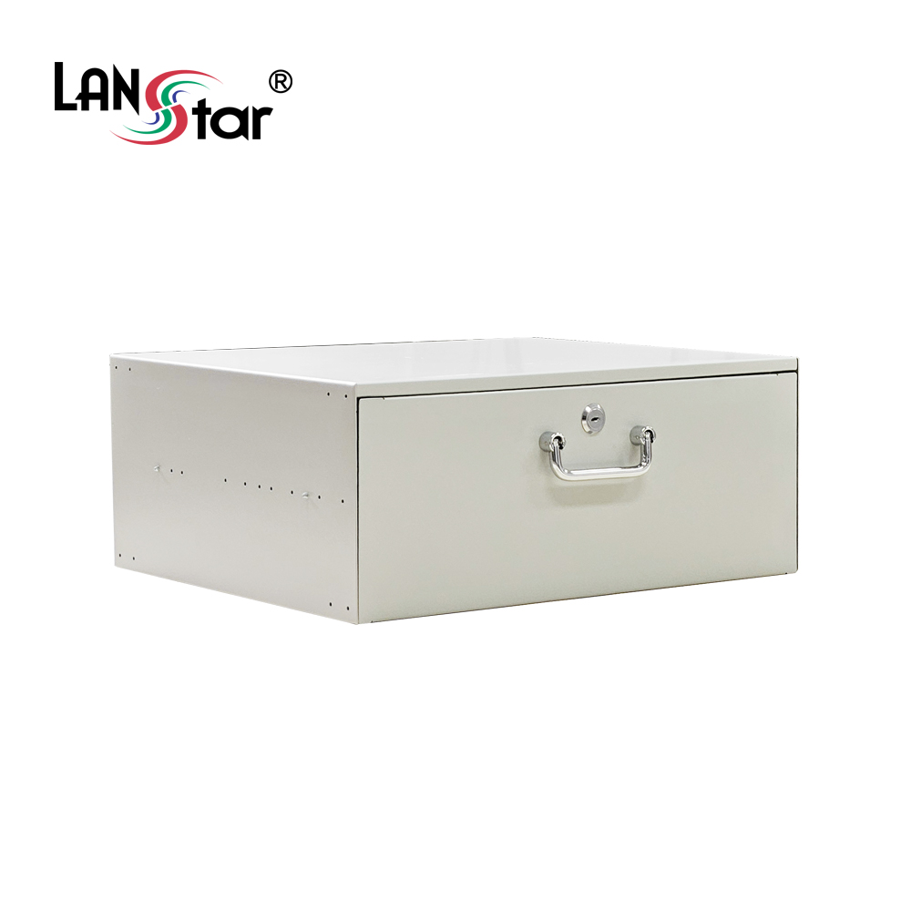 [LANstar] 허브랙 슬라이드 서랍장 아이보리 4U [30409]