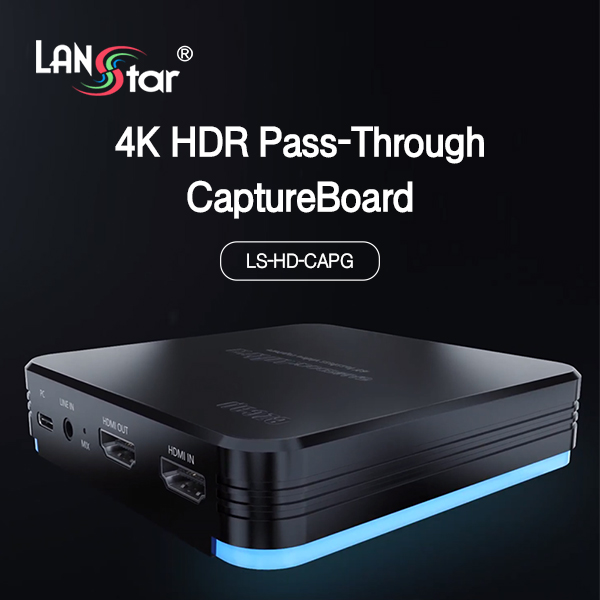 [단종] [LANstar] HDMI 외장형 캡쳐보드 영상 녹화 4K 60hz Pass-Through [30467]