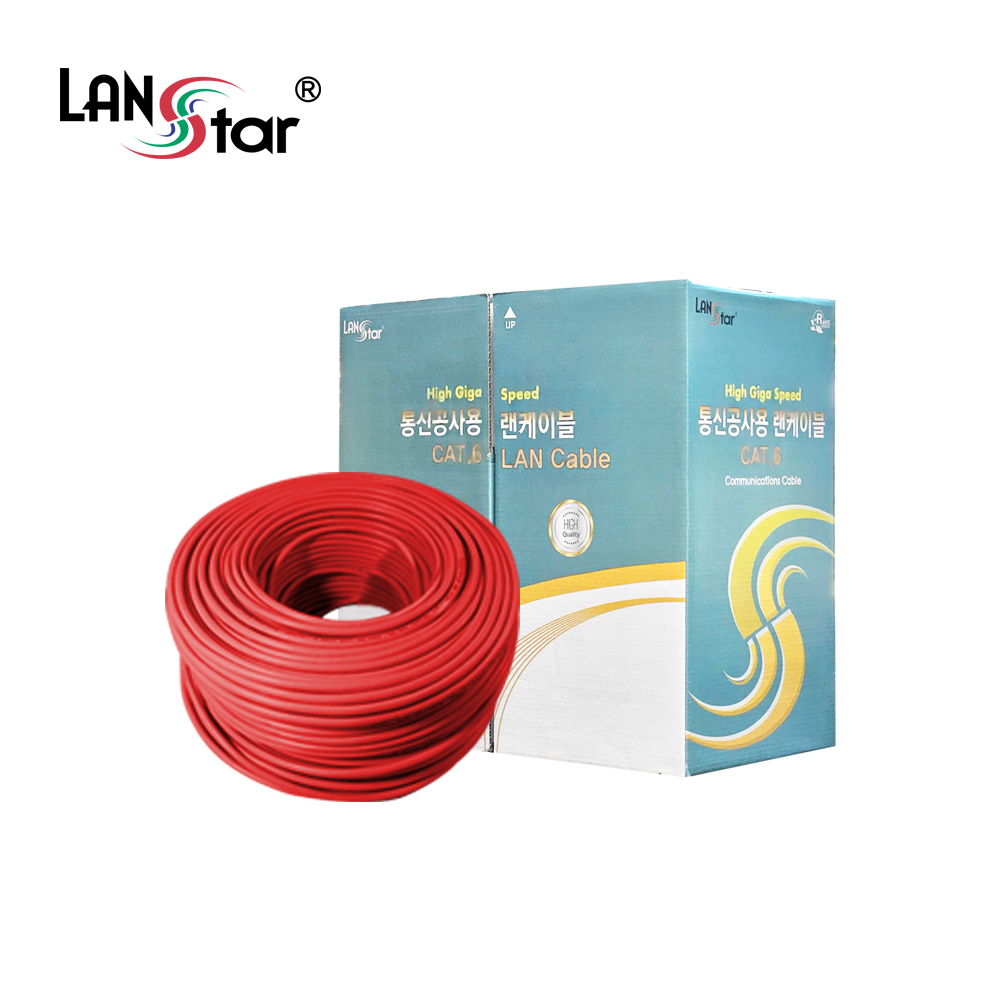 [LANstar] UTP 랜케이블 ,CAT.6, BOX, 300M BOA, Red [30567] (2개)