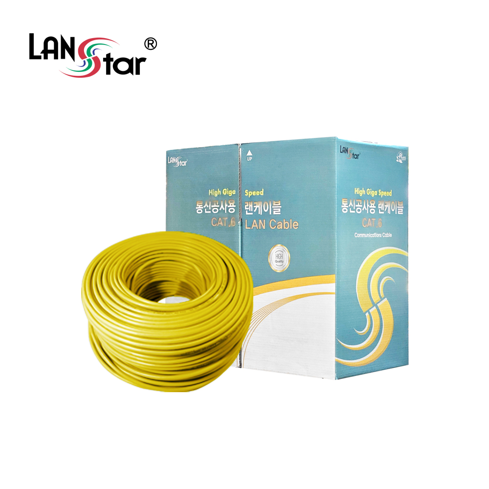 [LANstar] UTP 랜케이블 ,CAT.6, BOX, 300M BOA, Yellow [30566] (2개)