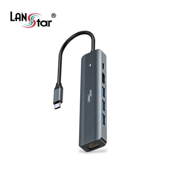 [LANstar] Type C 6in1 멀티허브 컨버터 [30723] (100개)