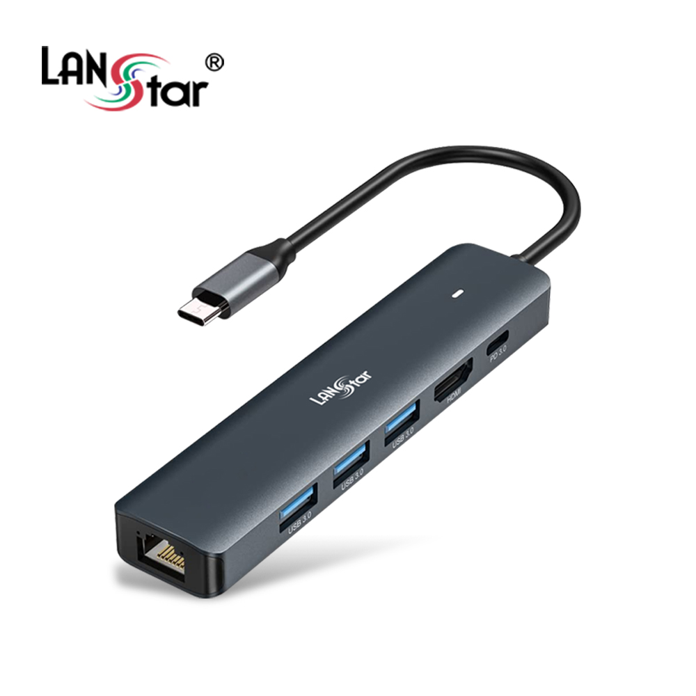 [LANstar] Type C 6in1 멀티허브 컨버터 [30723] (100개)