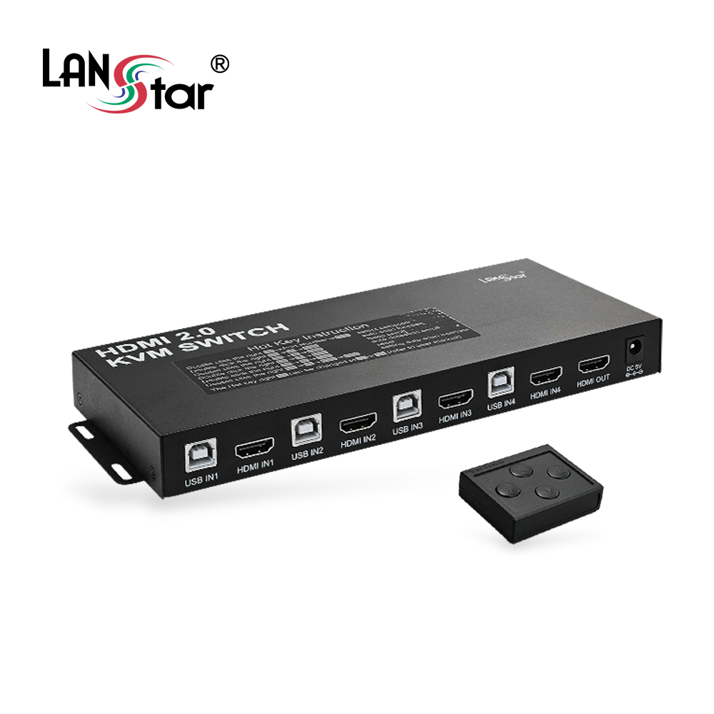 [LANstar] HDMI 4:1 4포트 KVM 스위치 [30860]