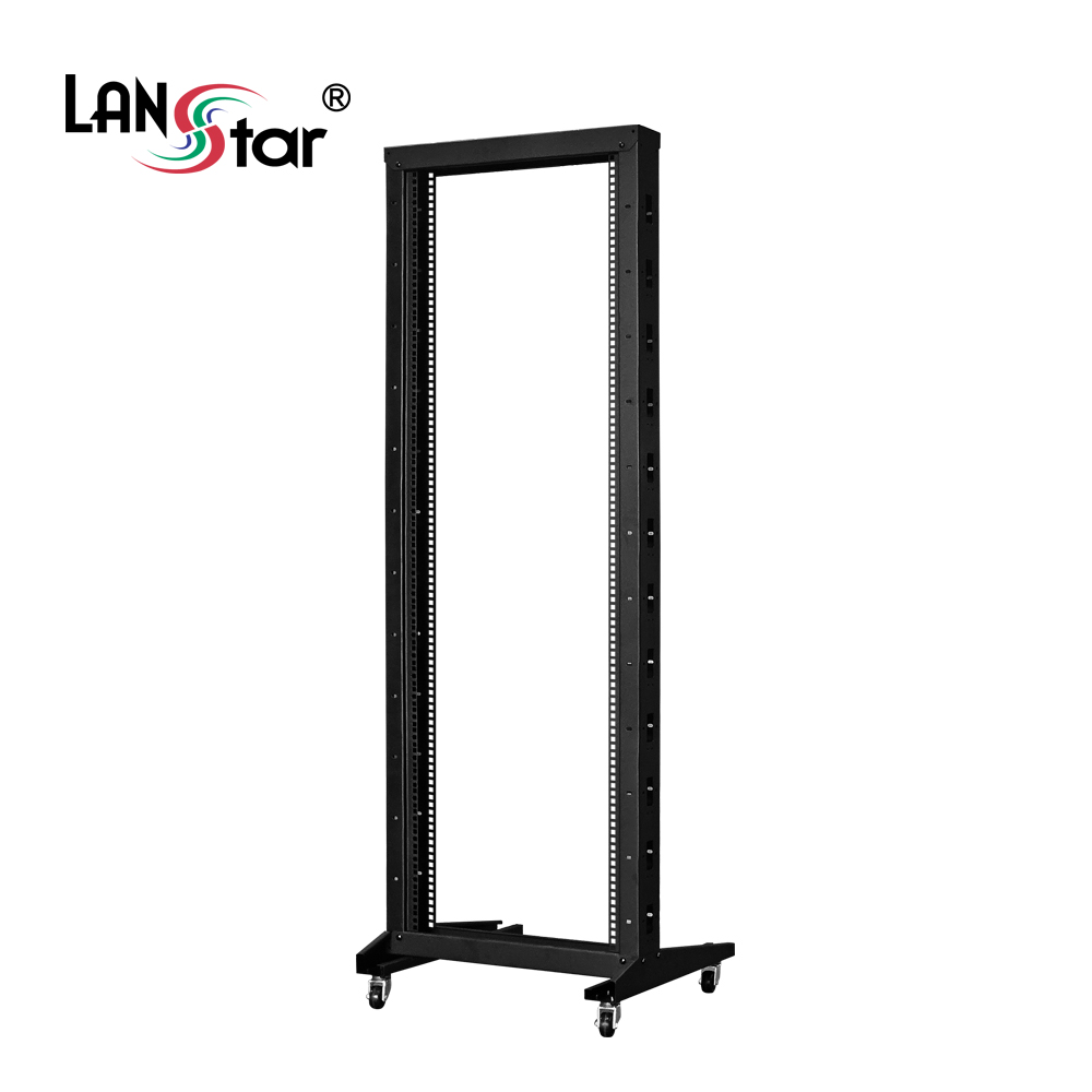 [LANstar] 오픈허브랙 2POST , 37unit, 블랙색상 [30855]