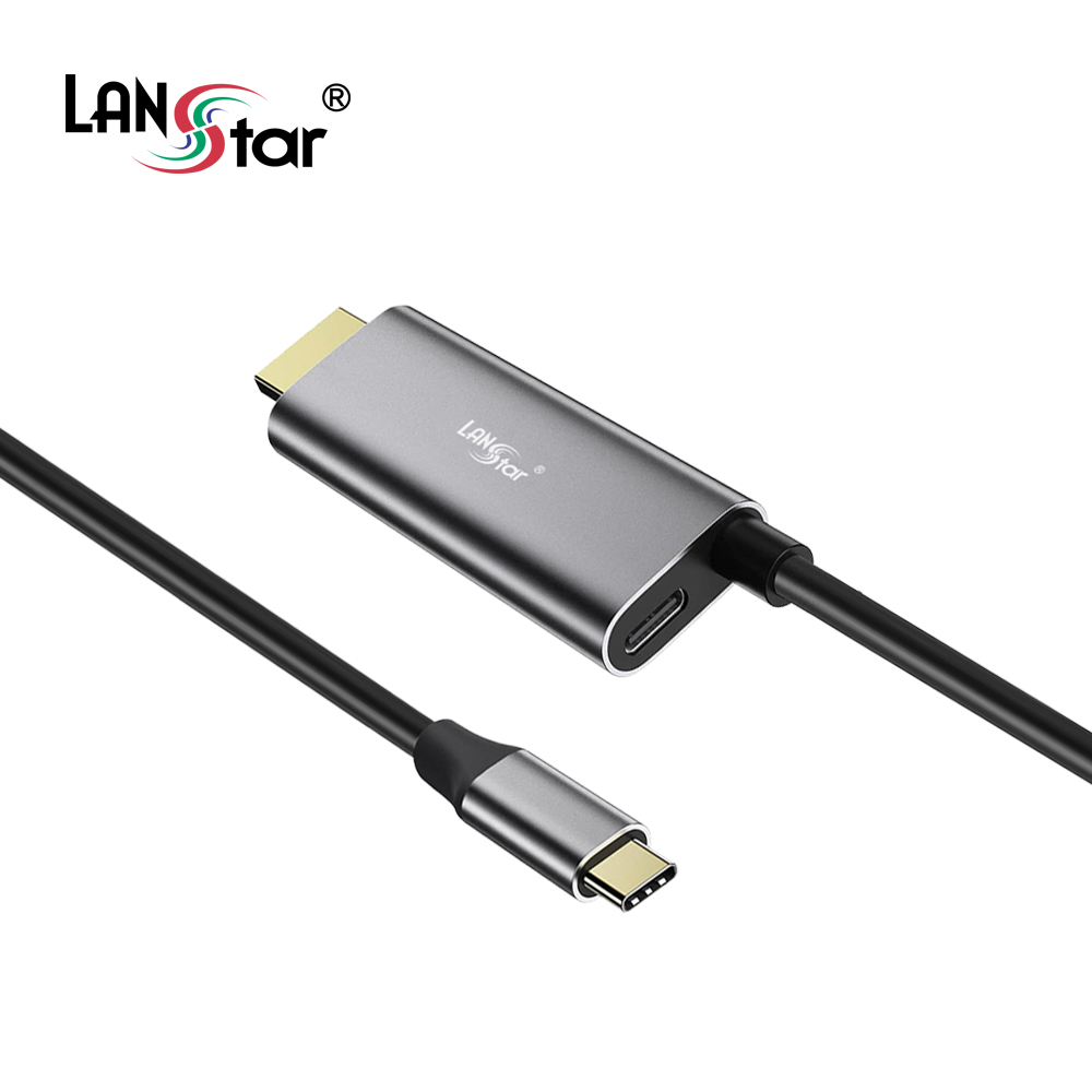 [LANstar] USB Type C to HDMI 미러링 케이블 충전기능 포함, 4K@60Hz HDR [30885]