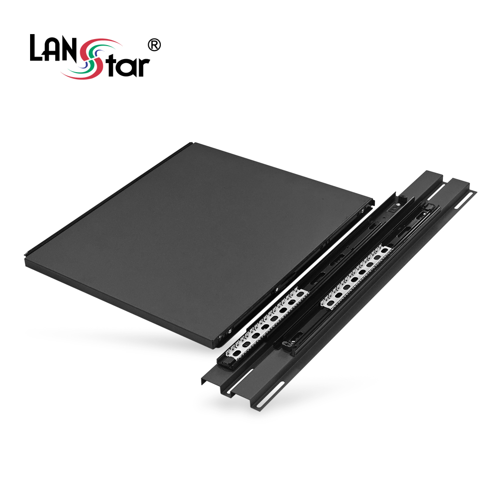 [LANstar] 슬라이드 서버랙 전용 선반, 410(W)*500(D), 검정 For LS-750HS~2000HS [50029]