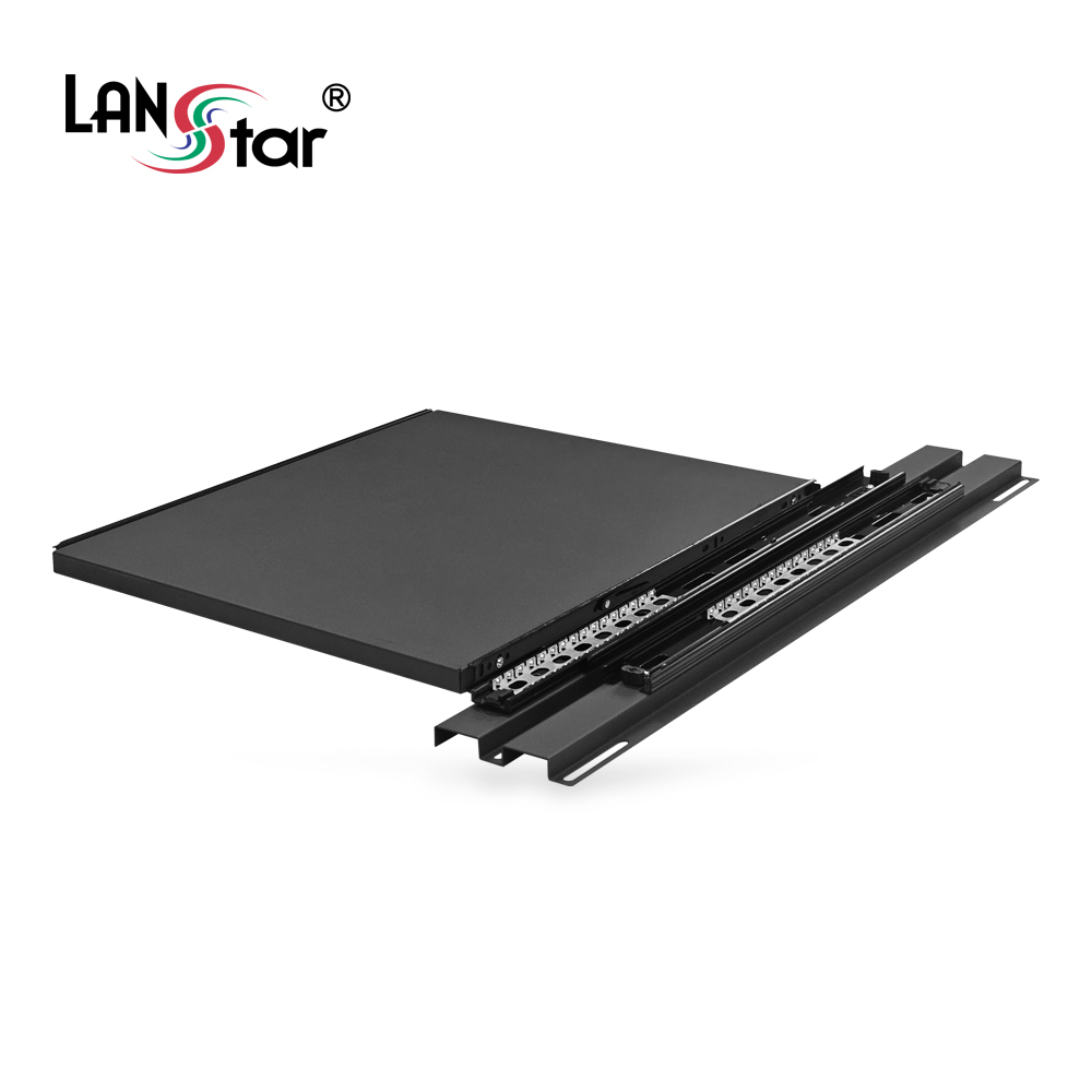 [LANstar] 슬라이드 서버랙 전용 선반, 410(W)*500(D), 검정 For LS-750HS~2000HS [50029]