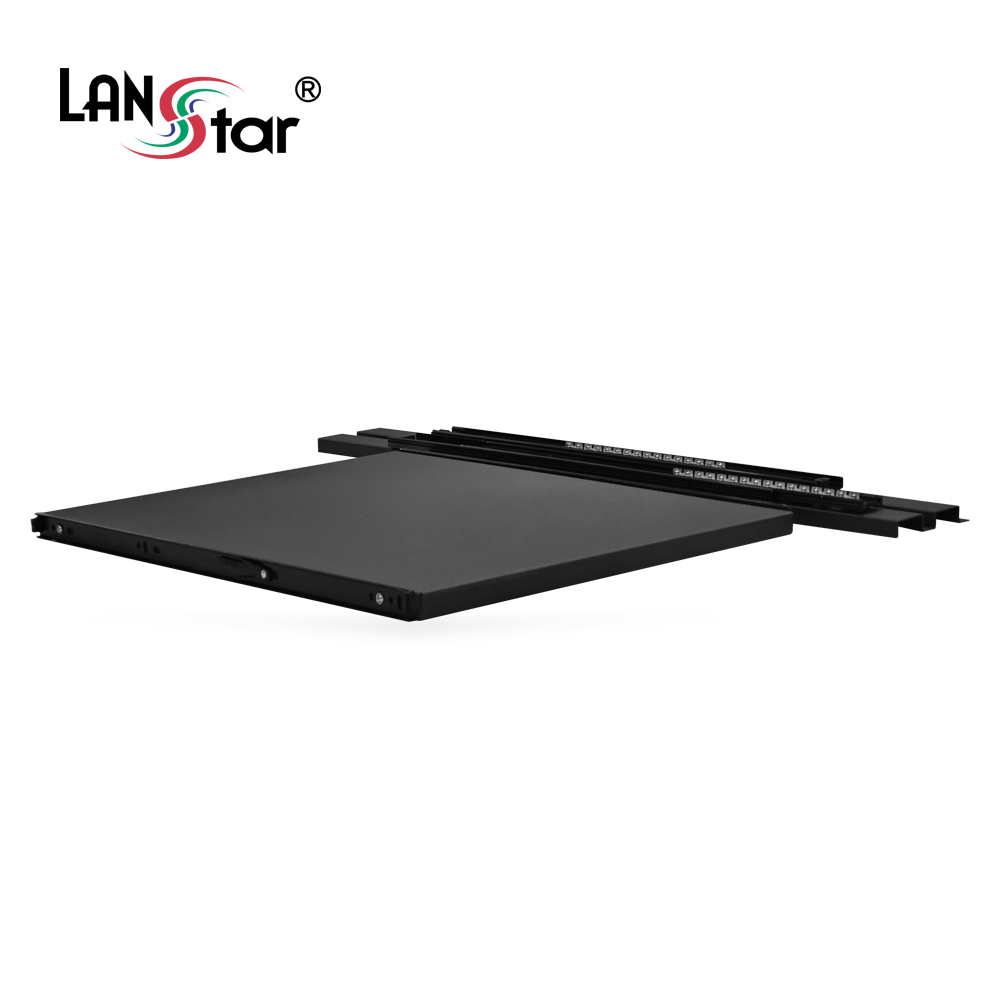 [LANstar] 슬라이드 서버랙 전용 선반, 410(W)*500(D), 검정 For LS-750HS~2000HS [50029]