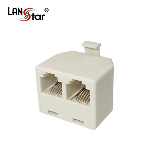 [LANstar] 커플러 Y형 RJ12, 6P6C/M - 6P6C/M TO 6P6C/F*2, 고급형-선타입[40521]
