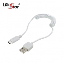 [LANstar] USB 3.1 C-Type 스프링케이블, 1.2M [10829]