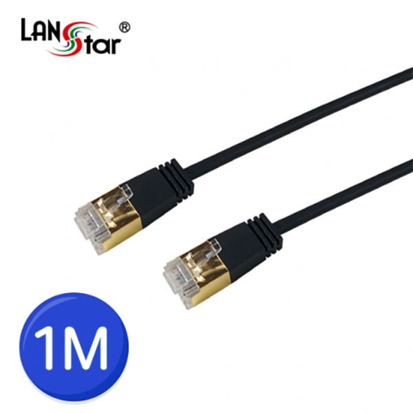 [LANstar] CAT.7 SSTP Slim 케이블, 36AWG, TPE, DIRECT 1M, BLACK [10872]