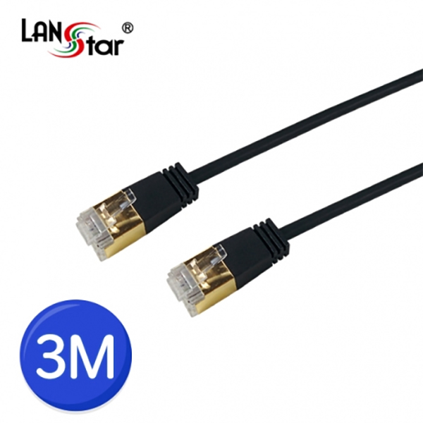 [LANstar] CAT.7 SSTP Slim 케이블, 36AWG, TPE, DIRECT 3M, BLACK [10874]
