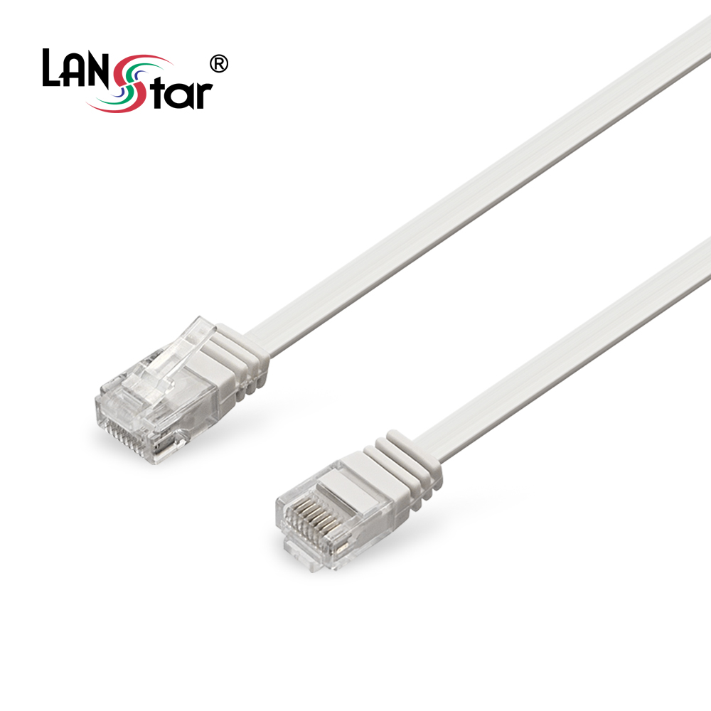 [LANstar] UTP평면케이블 , CAT.6 DIRECT 10M, WHITE(▷흰색◁) [10859] (150개)