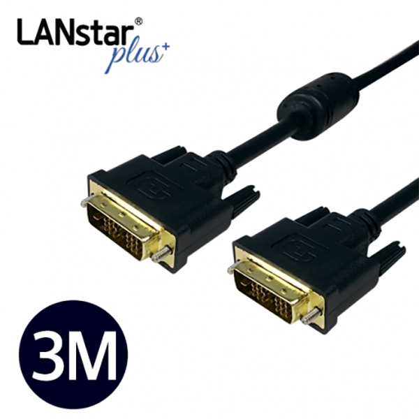 [◆Lanstar-Plus] DVI 싱글 케이블 , 싱글-D, DVI18+1P M/M, 3M (32개 : 1박스 수량)[70029]