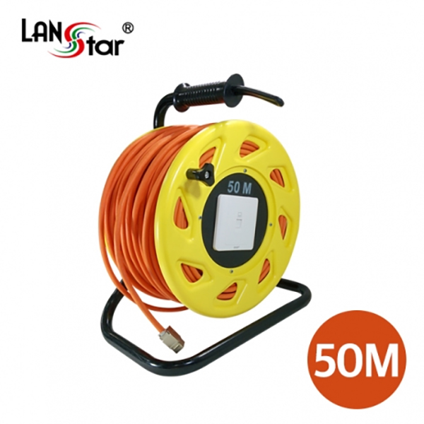[LANstar] CAT.6A/CA7.7 S/FTP LAN CABLE DRUM Reel 주황 50M [10902]