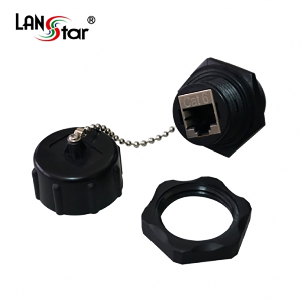 [LANstar] 방수용,방수 공사 연결용 랜 커플러(RJ45 F/F타입), CAT.6, STP, IP67, UL [40591]