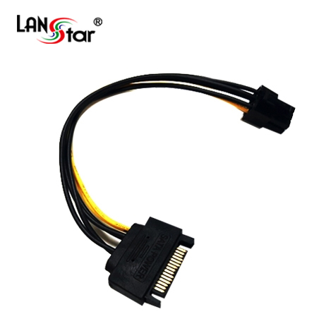 [LANstar]SATA전원케이블 SATA PCB to VAG 6P, SATA / M-VGA Power 6P 0.2M[11017]