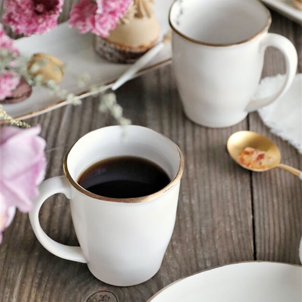 NOSSE MUG CUP EDGE WHITE GOLD RIM