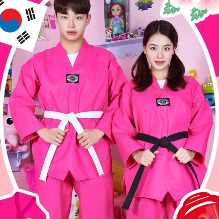 태권도복 핑크 세트 [도복띠 포함] (ST849)