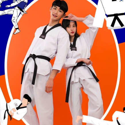 태권도복 화이트 세트 [도복띠 포함] (ST842)
