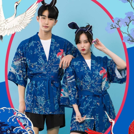 봉황국화 블루 가디건 반티(ST861)