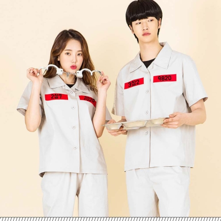 죄수복 그레이 반팔/긴팔 반티[가슴명찰별도] (ST602A/ST602B)