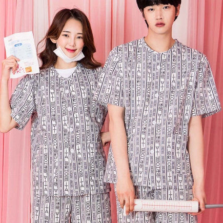 환자복 네이비 반팔/긴팔 반티 (ST824A/ST824B)