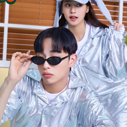 에나멜 실버 점프수트 반티세트 (ST352)