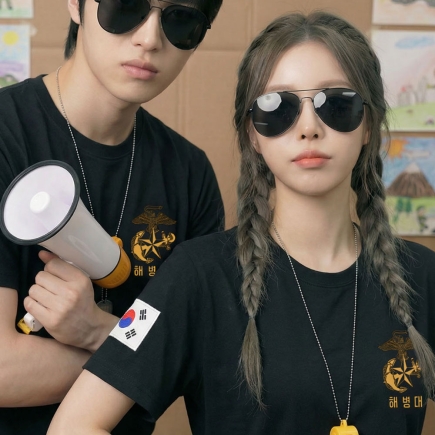 (특가)해병대 블랙 면티셔츠 (ST116)