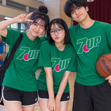 (특가)세븐업(7UP) 그린 면티셔츠