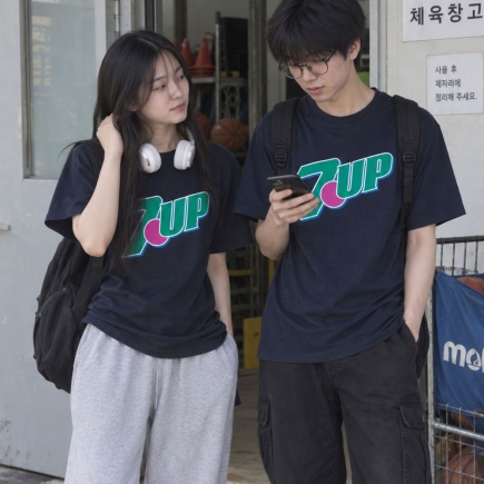 (특가)세븐업(7UP) 네이비 면티셔츠