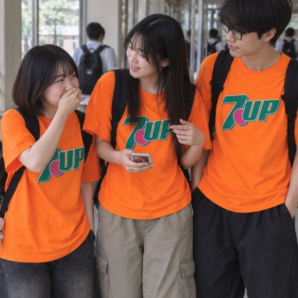 (특가)세븐업(7UP) 오렌지 면티셔츠